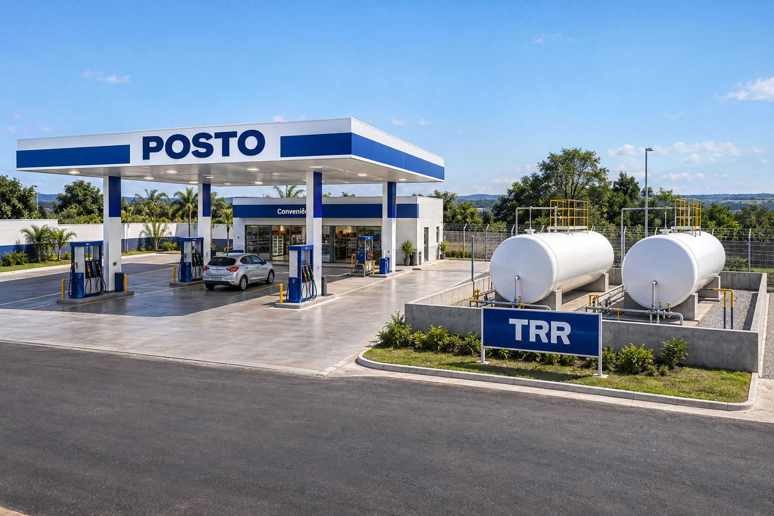 Aplicação TecNível em postos de combustíveis e trrs